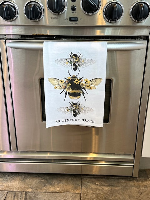 40 Century Grain Bee Tea Towel